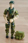 GI Joe 1987 Falcon Green Beret 3.5" Figure w Backpack Only.  Original O Rings