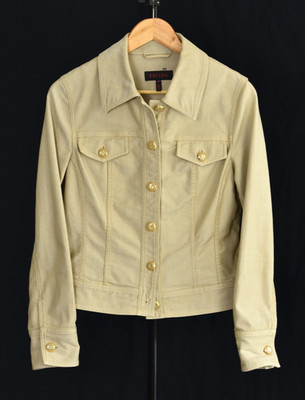 ESCADA Tan Cotton Blend Trucker Jacket Size 38 (US 6-8) Twill