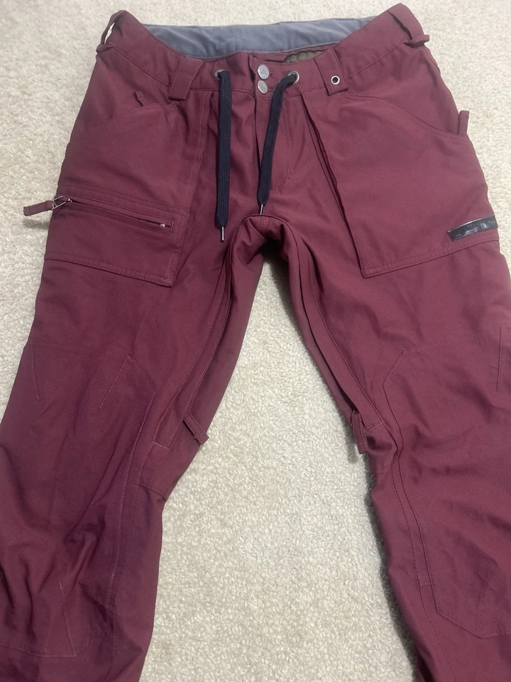 Pantalones de nailon de invierno Burton granate para hombre medianos Southside esquí nieve snowboard Foto 2 de 4