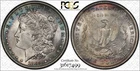 1882-O Morgan Silver Dollar PCGS MS62 Emerald Blue Red Colorful Toning Gorgeous