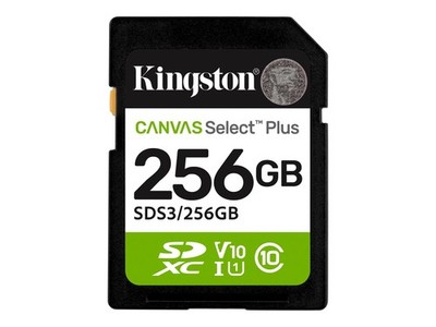 Kingston Canvas Select Plus 256 GB SDXC, Speicherkarte UHS-I U1, Class 10, V10