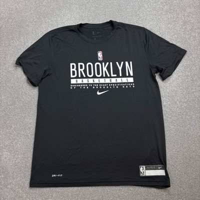 NBA Shirt Erwachsene Medium schwarz Brooklyn Nets Basketball Dri Fit Nike Outdoor Herren