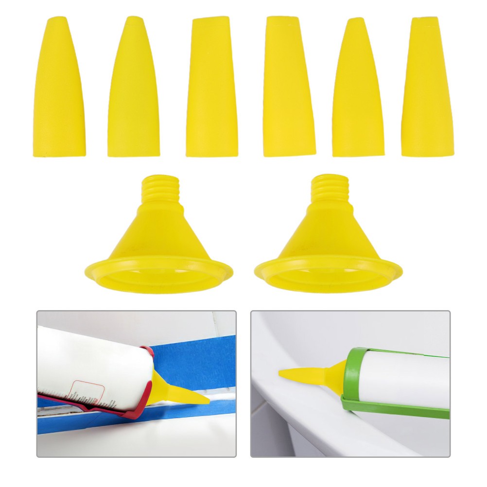 8 Pcs Caulk Nozzle Applicator Caulking Nozzles Tip Tube Extension