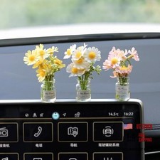 Daisy Flower Car Accessories for Women Interior Aesthetic, 3 Pcs Daisy Cute