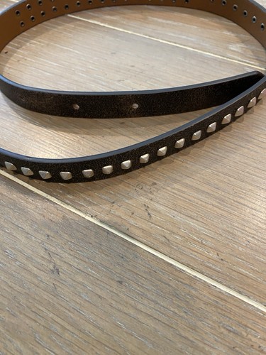 Cinturón de cuero marrón con tachuelas The Kooples nuevo con etiquetas para mujer talla 2 (mediano EE. UU.) - Imagen 7 de 14