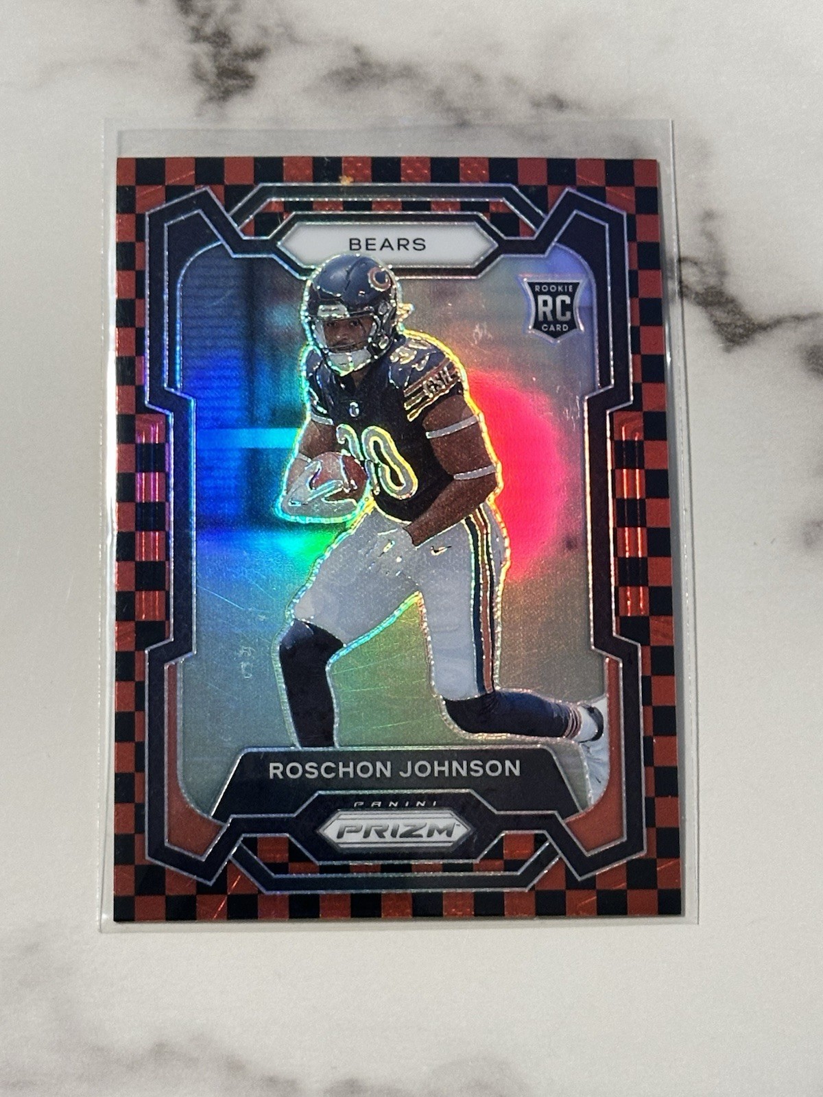 Roschon Johnson 2023 Prizm Black & Red Checkerboard Prizm RC #314 Chicago Bears