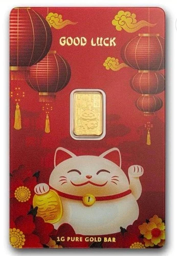 Pamp - GOOD LUCK CAT - 1 Gram 9999 Gold-ONLY 3000! IN HAND!-Feelin Lucky???