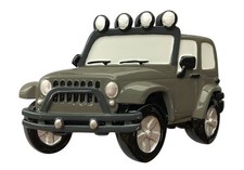 Jeep 4X4- GREY Personalized Christmas Tree Ornament