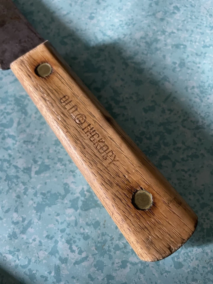 Cuchillo de nogal americano antiguo True Edge hoja de 8" Ontario Knife Co EE. UU. de colección Foto 4 de 4