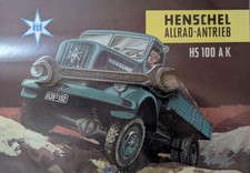 Prospekt HENSCHEL 'HS 100 AK Allrad-Antrieb',  Original 50 er Jahre, LKW