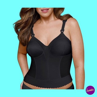 EXQUISITE FORM Damen Longline BH, schwarz, UK 36B | EU 80B | US 36B
