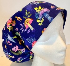 Mushroom Print Medical No Band Bouffant Scrub Cap Surgery Hat