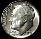 1955-P 10C Roosevelt Dime BU 90% Silver 26owt0223-2