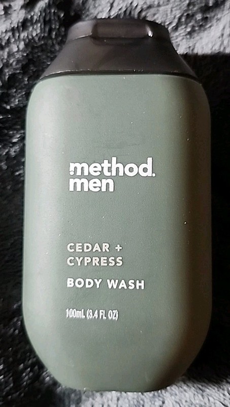 METHOD MEN CEDAR + CYPRESS BODY WASH  TRAVEL SIZE 3.4 OZ TSA APPROVED
