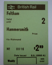 Specimen Feltham to Hammersmith Via Richmond Railway Station Season Ticket