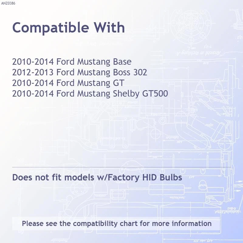 Black Clear Lens Headlight Assembly w/Halo for 10-14 Ford Mustang w/o HID [CCFL] - Image 3 of 4