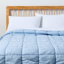 King Box Stitch Puffer Comforter King Light Blue - Room Essentials