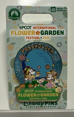 2026 Disney Epcot Flower & Garden Festival Passholder Mickey & Minnie LR Pin