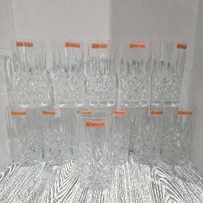 Nachtmann Noblesse Clear Crystal Cut Longdrink Tumbler Glasses Set of 12