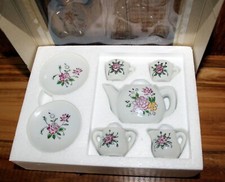 7 pc. Toy China Tea Set in Original Box Floral Design Made in Japan No. 14-47425