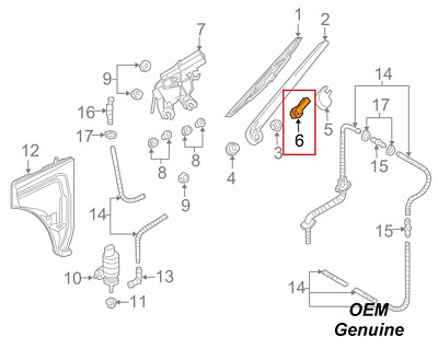 Audi Q3 Q7 Rear Washer Nozzle Window Cleaner Jet Tailgate 4M0955985 Genuine OEM