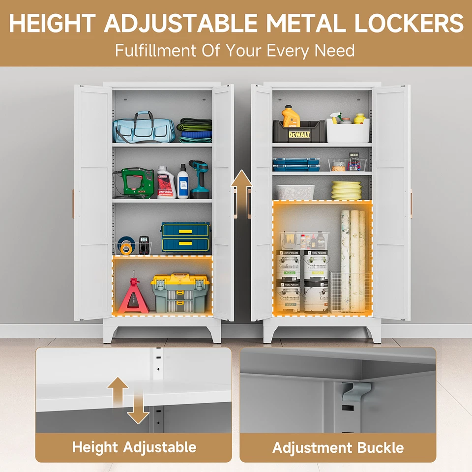 NEW Farmhouse Kitchen Pantry, Metal Storage Cabinet with Shelves for Home,Office - Image 4 of 4