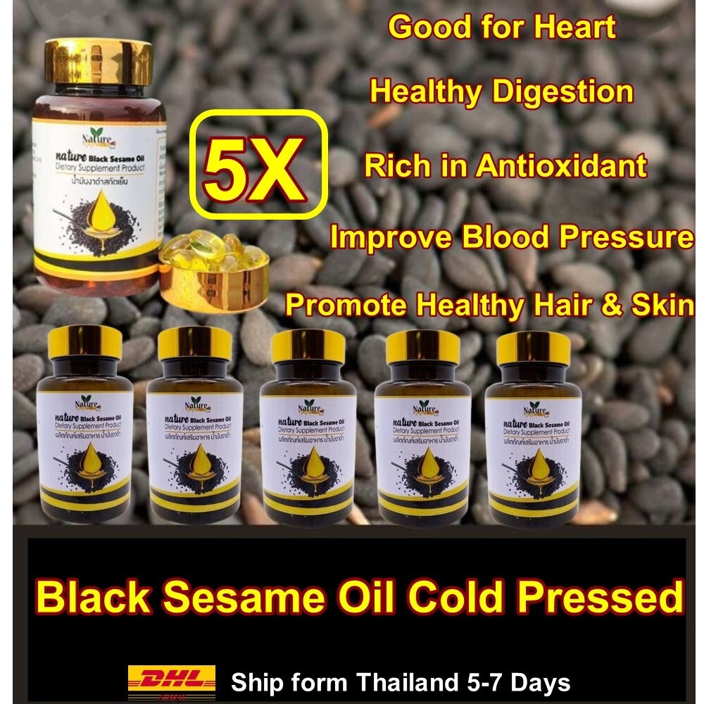 Aceite de sésamo negro prensado en frío corazón saludable huesos nervios sistema inmunológico 5 botellas