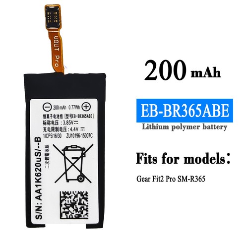 New Battery EB-BR365ABE For Samsung Gear Fit2 Pro SM-R365 Fitness Smartwatch - Afbeelding 3 van 4