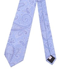 RECENT Valentino Made in ITALY Light Satin Blue JUMBO Paisley Jacquard Silk Tie