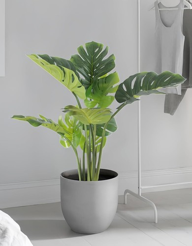 Artificial Plants Turtle Leaf 90cm Fake Monstera Tropical Palm Tree Home Office - Picture 7 of 9