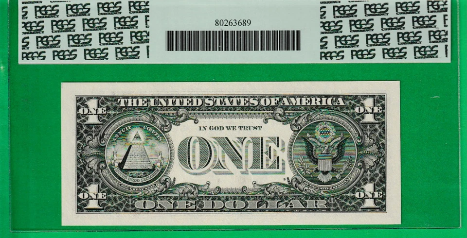 1999 $1 Federal Reserve note BIRTH YEAR Serial Numbers "" 2001 "" 1381 PCGS 67 - Image 3 of 3