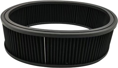 14'' x 4'' Black Round Washable Performance Replacement Air Filter Element 14x4