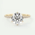 14k Yellow Gold 2.35 Ct IGI Lab Grown Round Cut Diamond Wedding Ring E F  VVS2