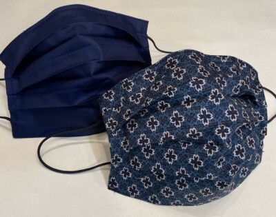 2 Pack Assorted Pattern Cotton Fabric Face Mask + 4 Non-Woven Meltblown Filters 
