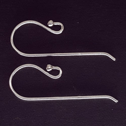Ball Earring Hooks 28mm Long Wire Solid 925 Sterling Silver For Jewellery Making - Picture 3 of 15