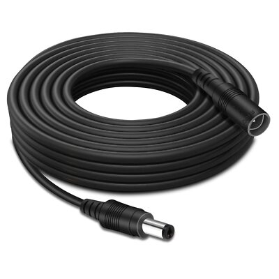 6.6FT 2M DC Power Extension Cable 5.5 mm x 2.1 mm 5521 Male to Female 12V DC ...