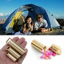 Waterproof Brass Bottle Container Keychain Medicines Capsule Cap Pills Case SH