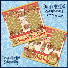 GINGERBREAD BAKING COOKIES Premade Scrapbook Pages paper printed layout DBDS