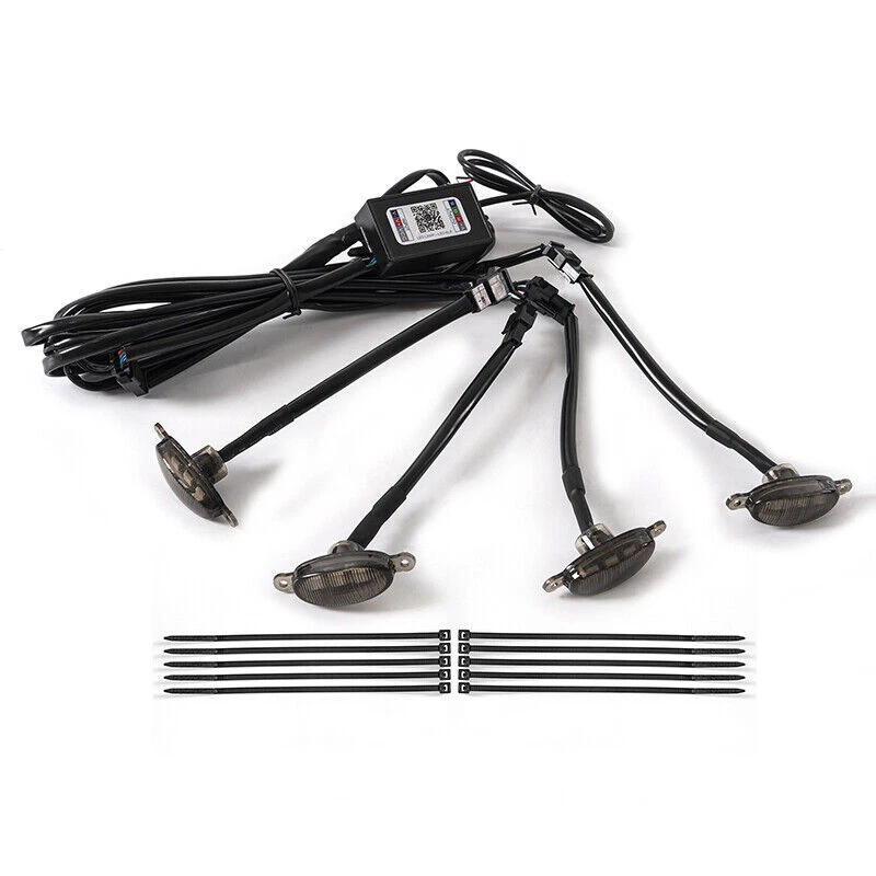 4X Pickup Truck Car Front Grille Light Red LED Daytime Running Light Decorative - Image 2 of 4