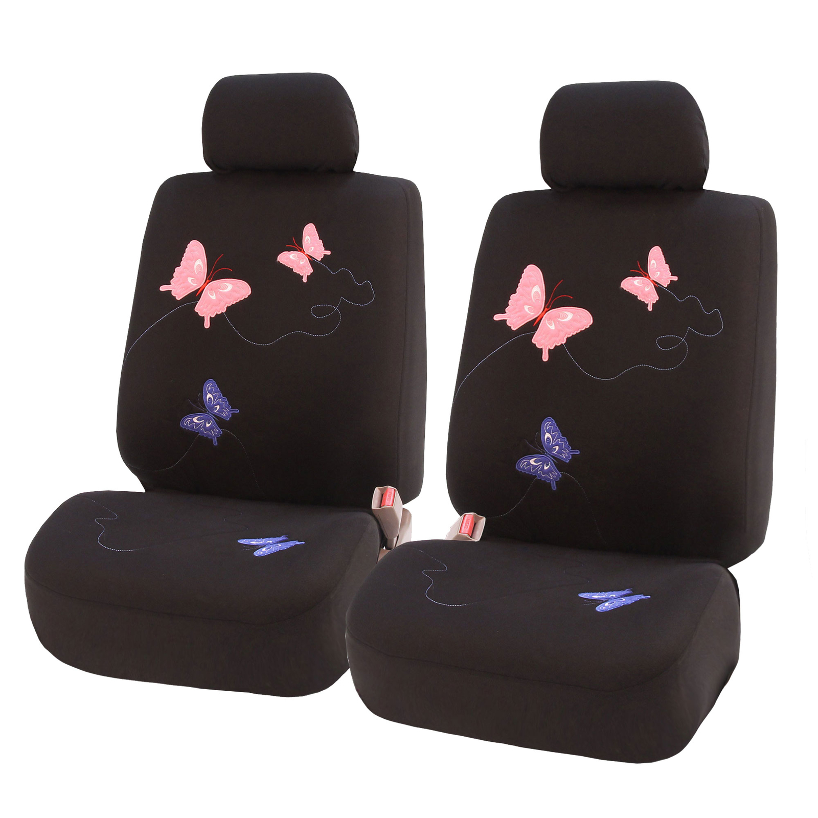 Butterfly Embroidery Cloth Car Seat Covers Fit For Truck SUV Van - Front Seats
