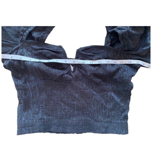 ElleJay Revolve Black Leopard Print Cropped Top Size Large Smocked Back Fairy - Picture 7 of 14