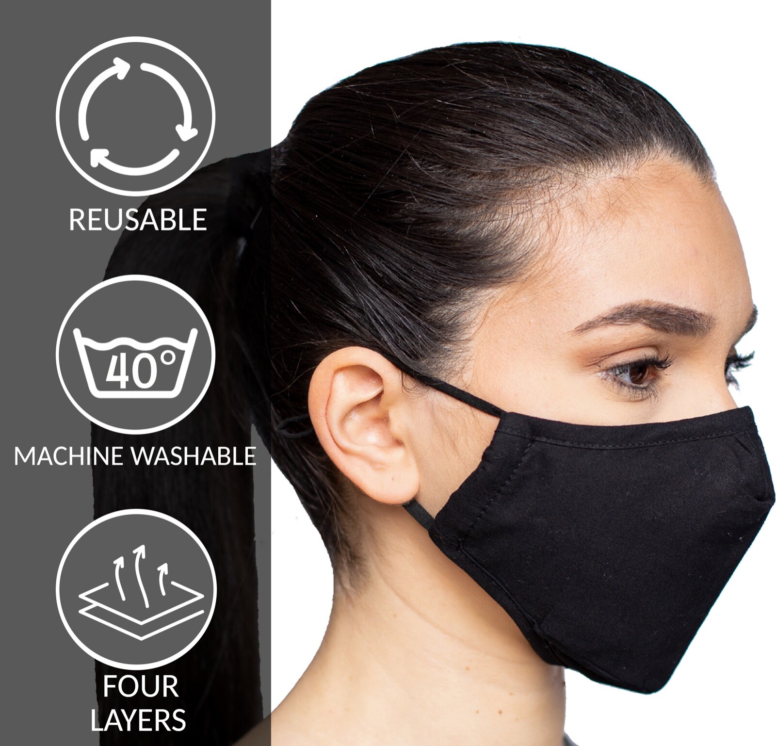 Pack of 3 Face Masks + 6 PCS PM 2.5 FILTERS Face Mask Cover Bandana Balaclavas