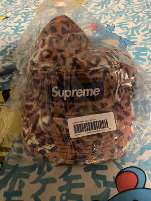 Supreme Washed Chino Twill Camp Cap Leopard Trippy FW24 Hat