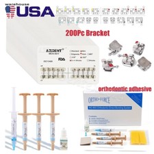 AZDENT 200Pc Dental Brackets Brces Mini Roth Slot.022 Hooks/orthodontic adhesive