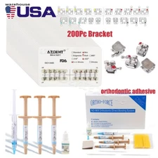 AZDENT 200Pc Dental Brackets Brces Mini Roth Slot.022 Hooks/orthodontic adhesive