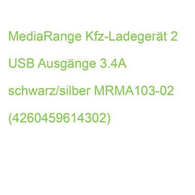 MediaRange Kfz-Ladegerät 3100mA 2x USB-A schwarz/silber MRMA103-03 (426045961430