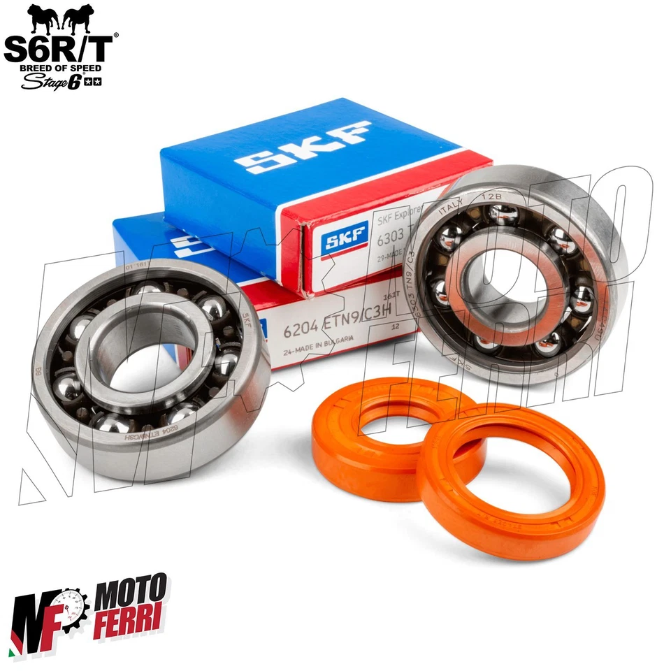 MF4416 Kit Cuscinetti Paraoli Albero Motore Stage6 Cono 20 / 17 Minarelli AM6 - Immagine 4 di 4