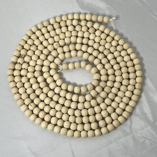 Farmhouse Wooden Bead Garland 12 Foot Beaded Strand Home Decor