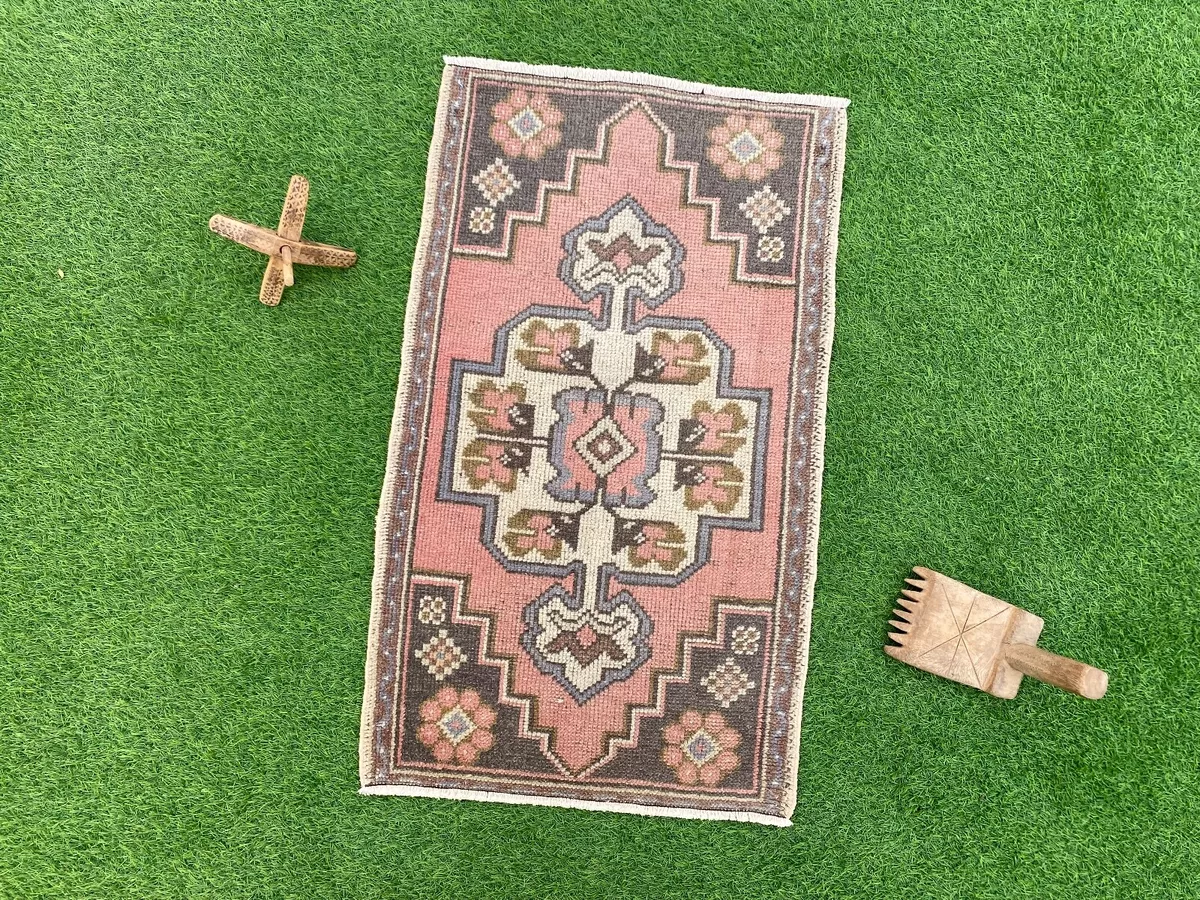 2x3 Oushak Mini Rug 2x3 Rug Vintage Mini Rug Turkish Door 