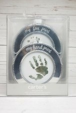 Carter's Baby Hand  Foot Print Kit Silver Nontoxic Stamp Pad Keepsake Babies
